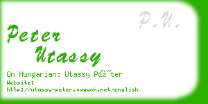 peter utassy business card